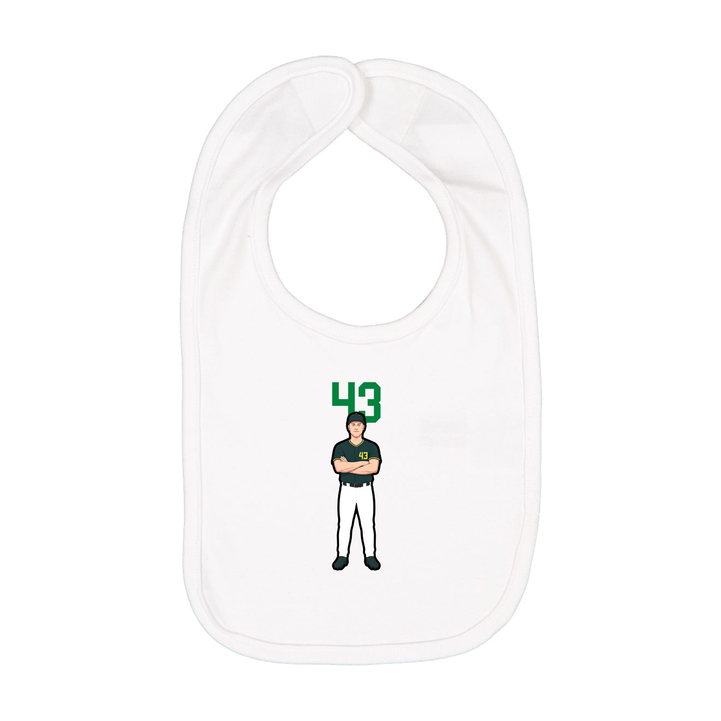 Infant Bib — Number Top in White