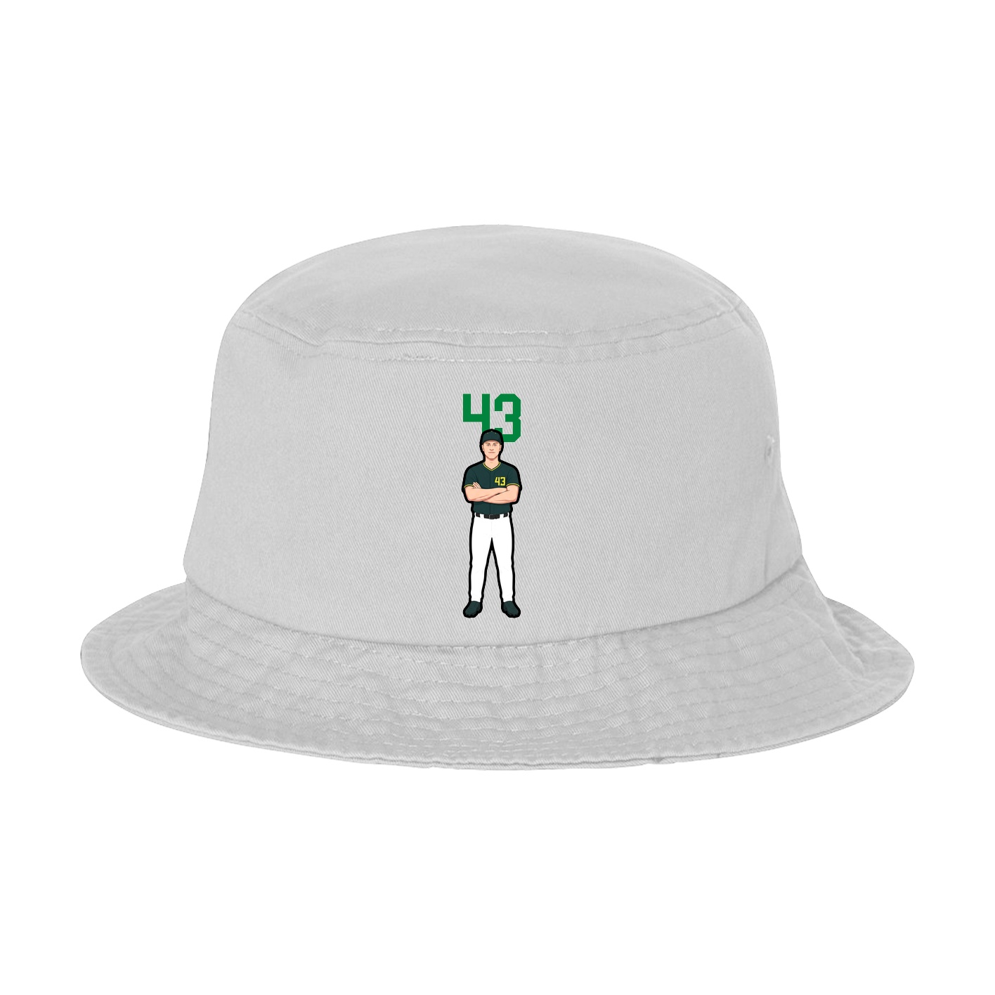 Bucket Cap — Number Top in White