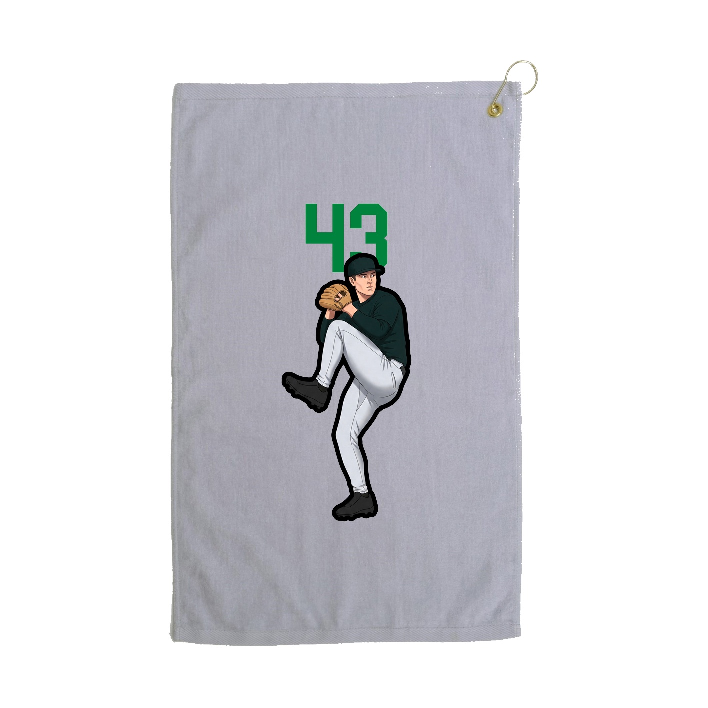 Golf Towel — Number Top in Grey