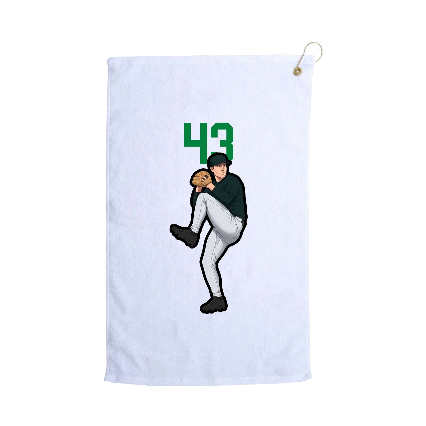 Golf Towel — Number Top in White