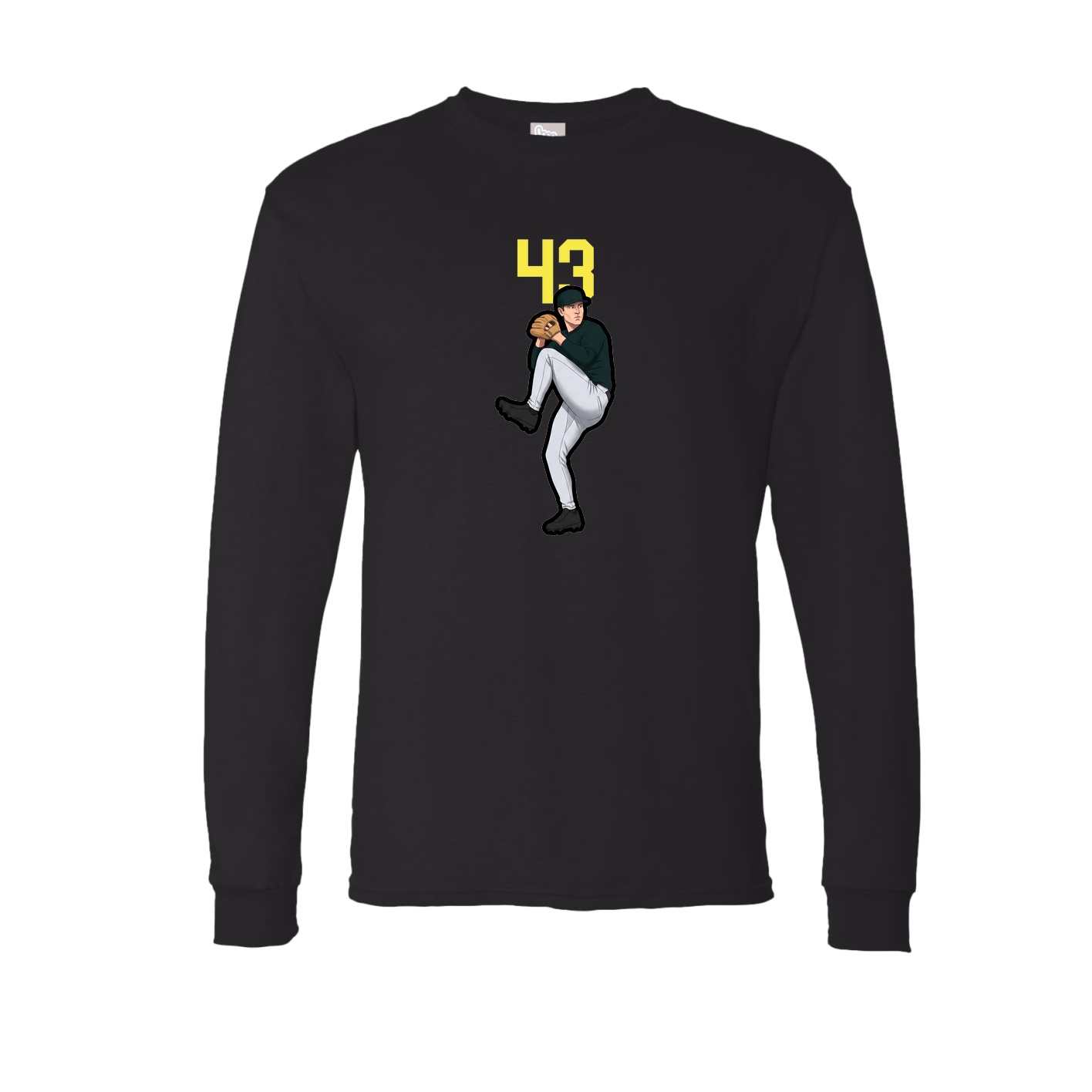 Long Sleeve Tee — Number Top in Black