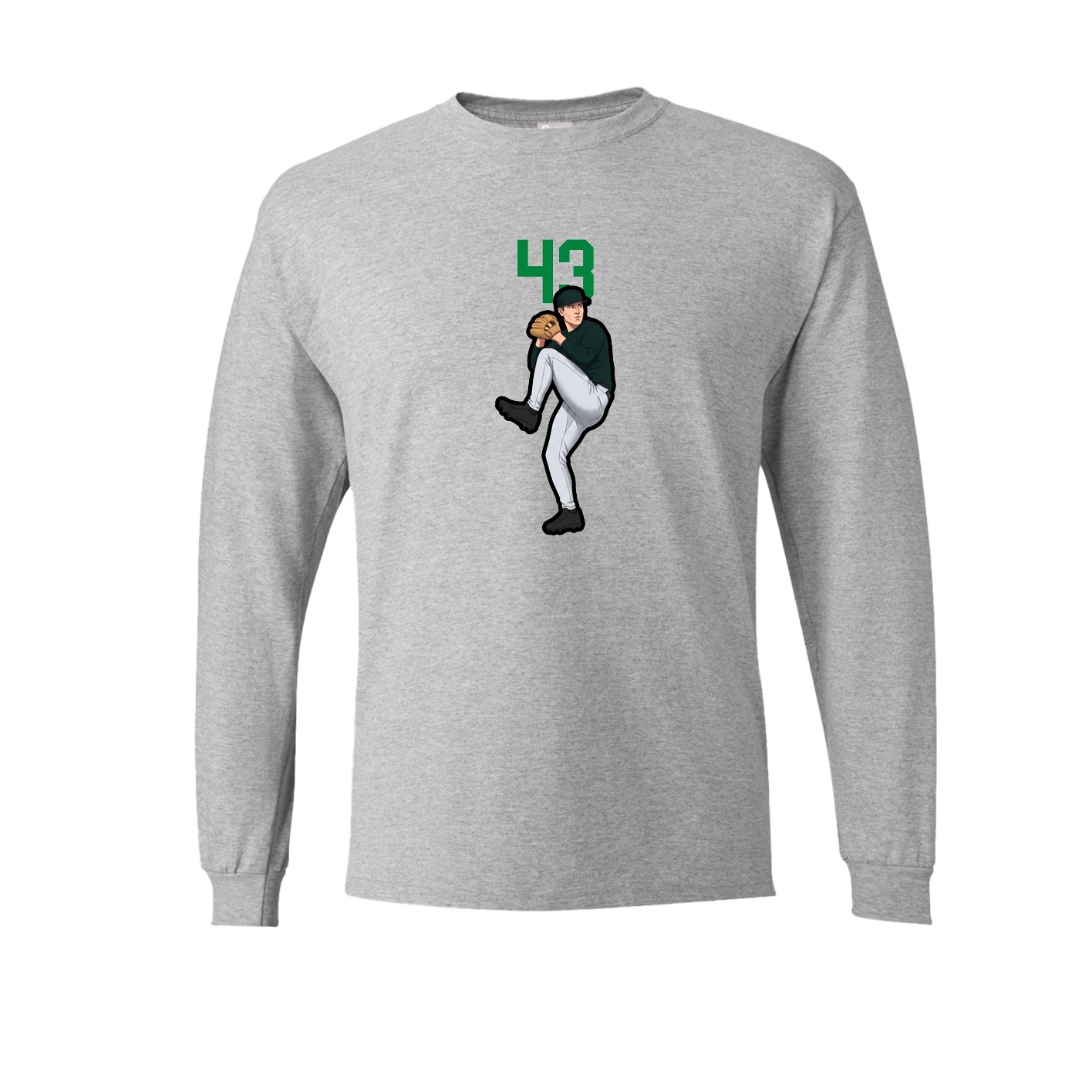 Long Sleeve Tee — Number Top in Grey