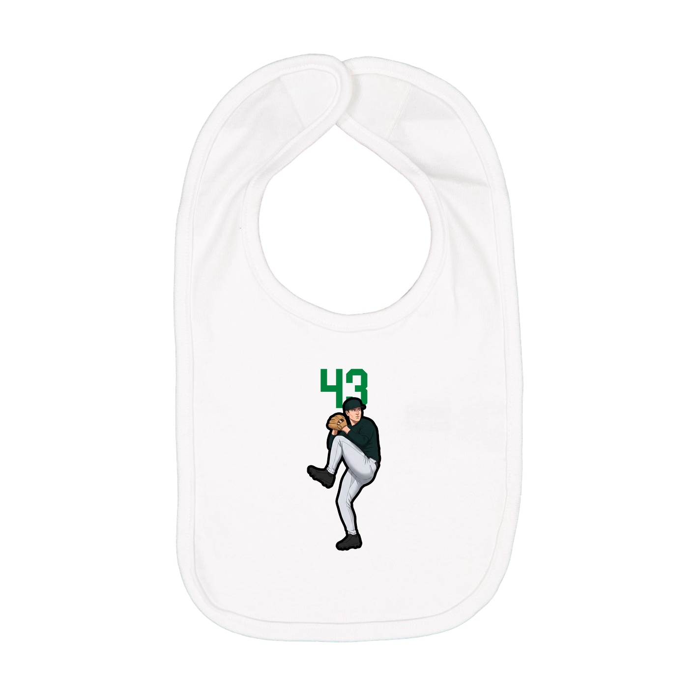 Infant Bib — Number Top in White
