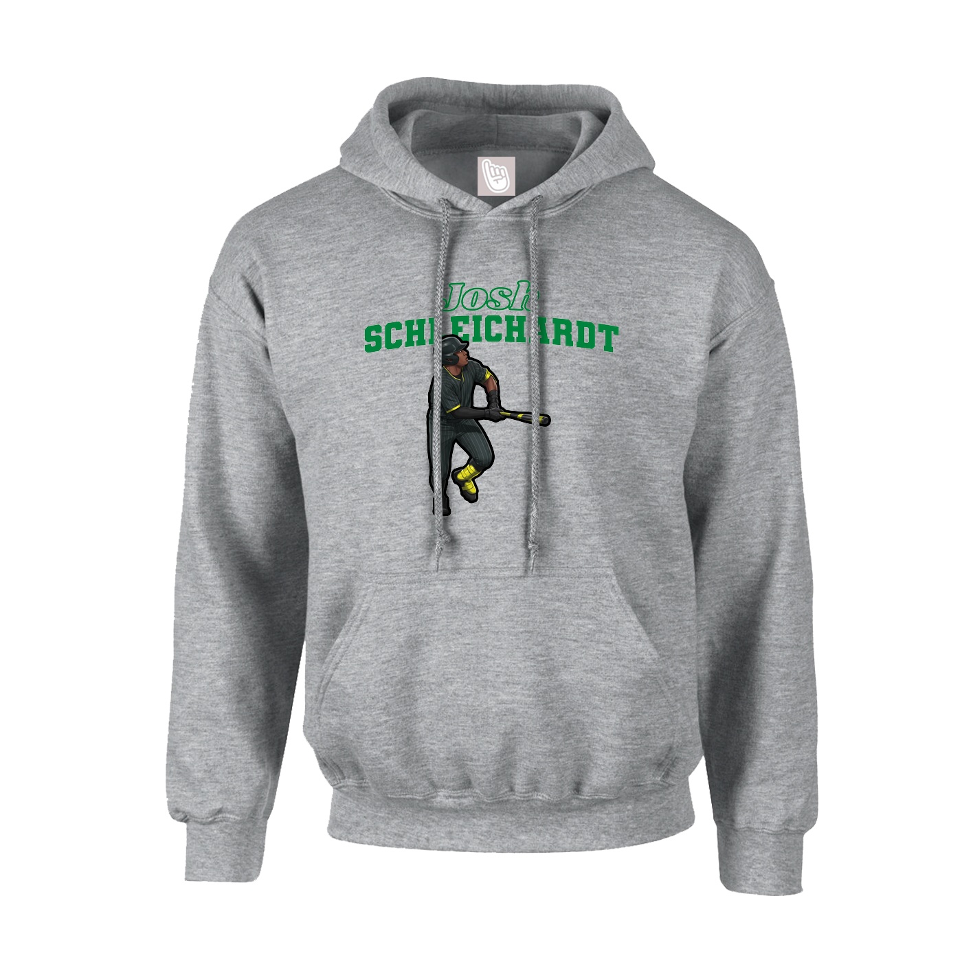 Hoodie — Name Arch in Grey