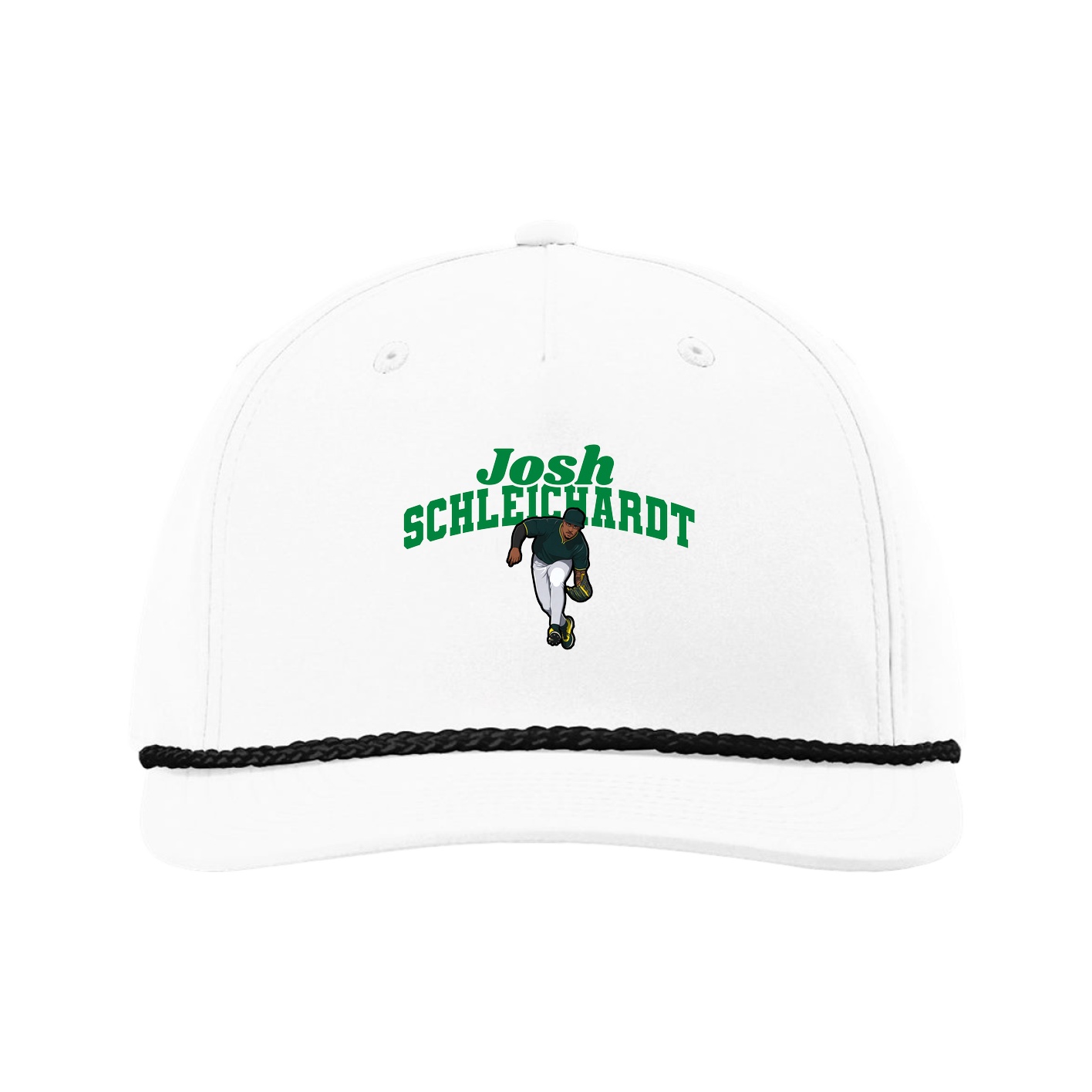 Five-Panel Classic Rope Cap — Signature Arch in White