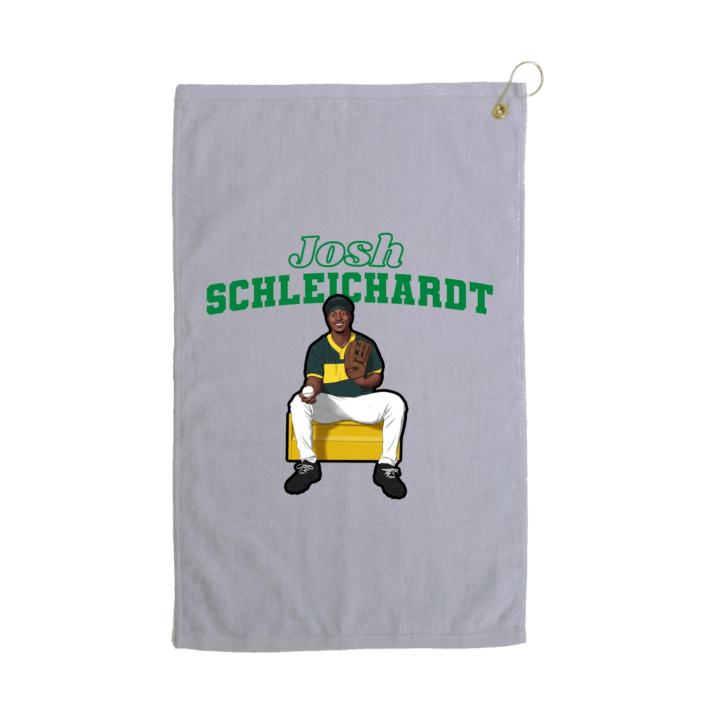 Golf Towel — Name Arch in Grey