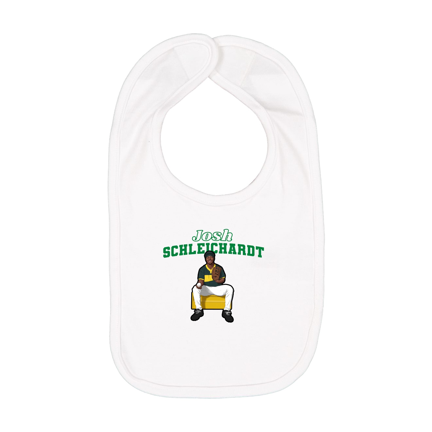 Infant Bib — Name Arch in White