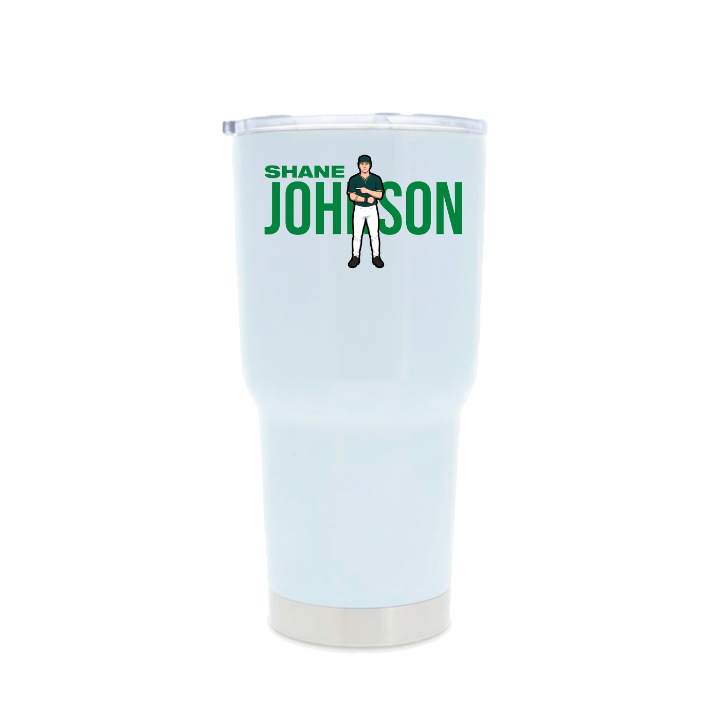 30oz Stainless Steel Tumbler — Player Name in White