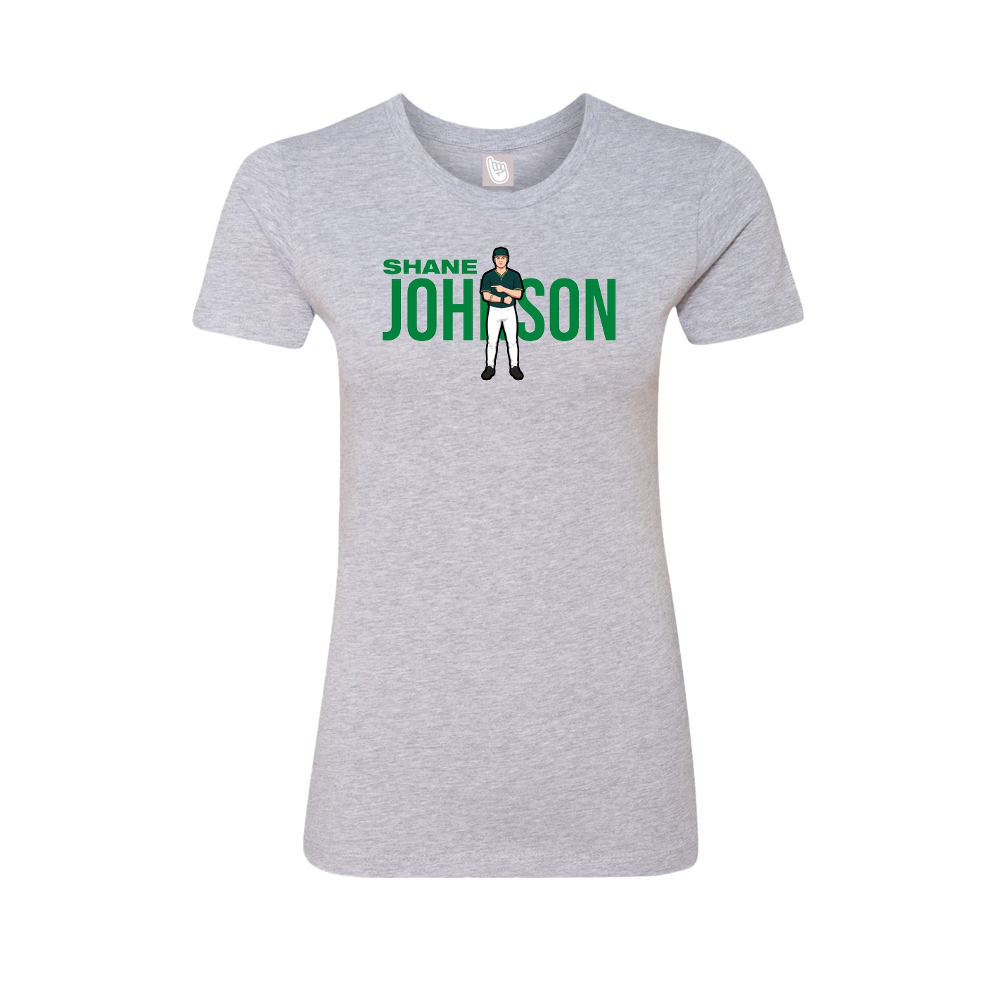 Fitted Women's Tee — Player Name in Grey