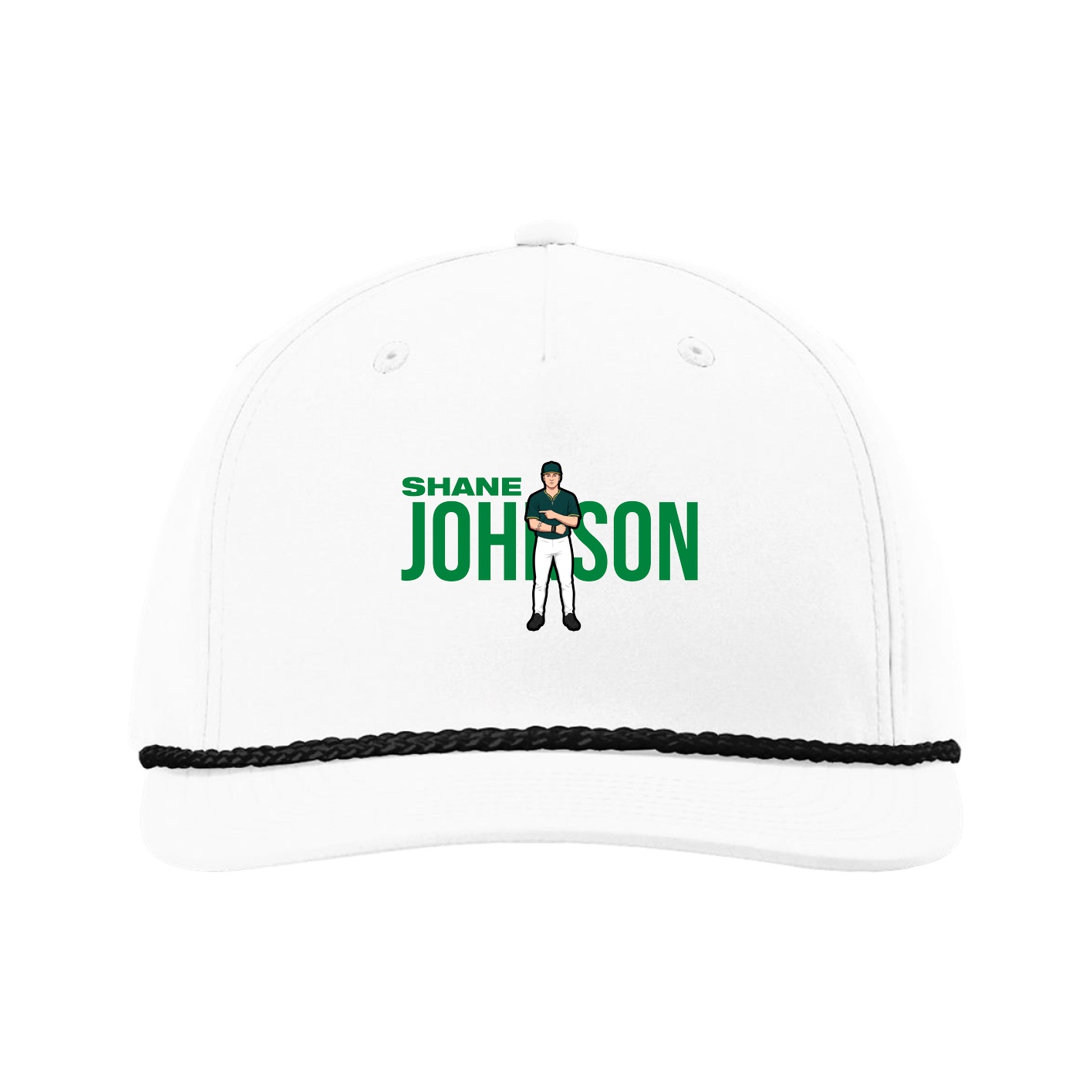 Five-Panel Classic Rope Cap — Player Name in White