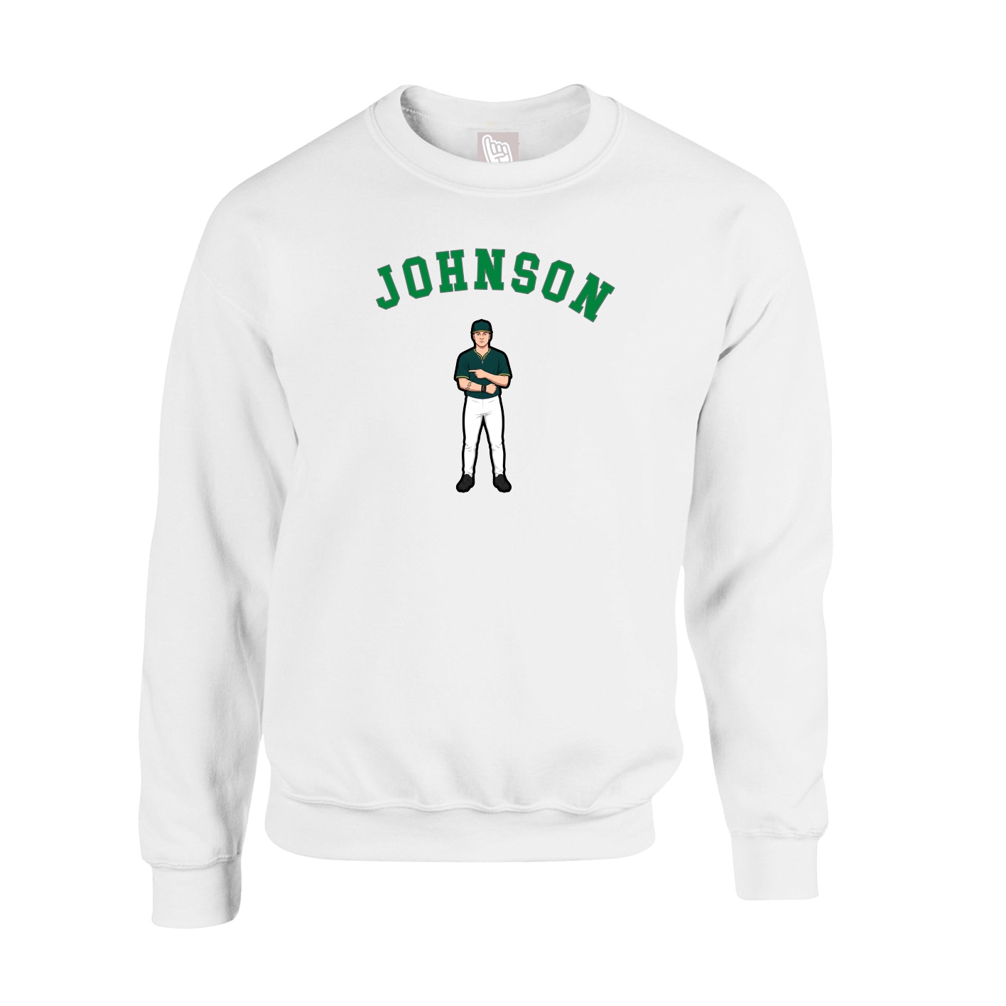 Fleece Crew — Shirsey Arch in White