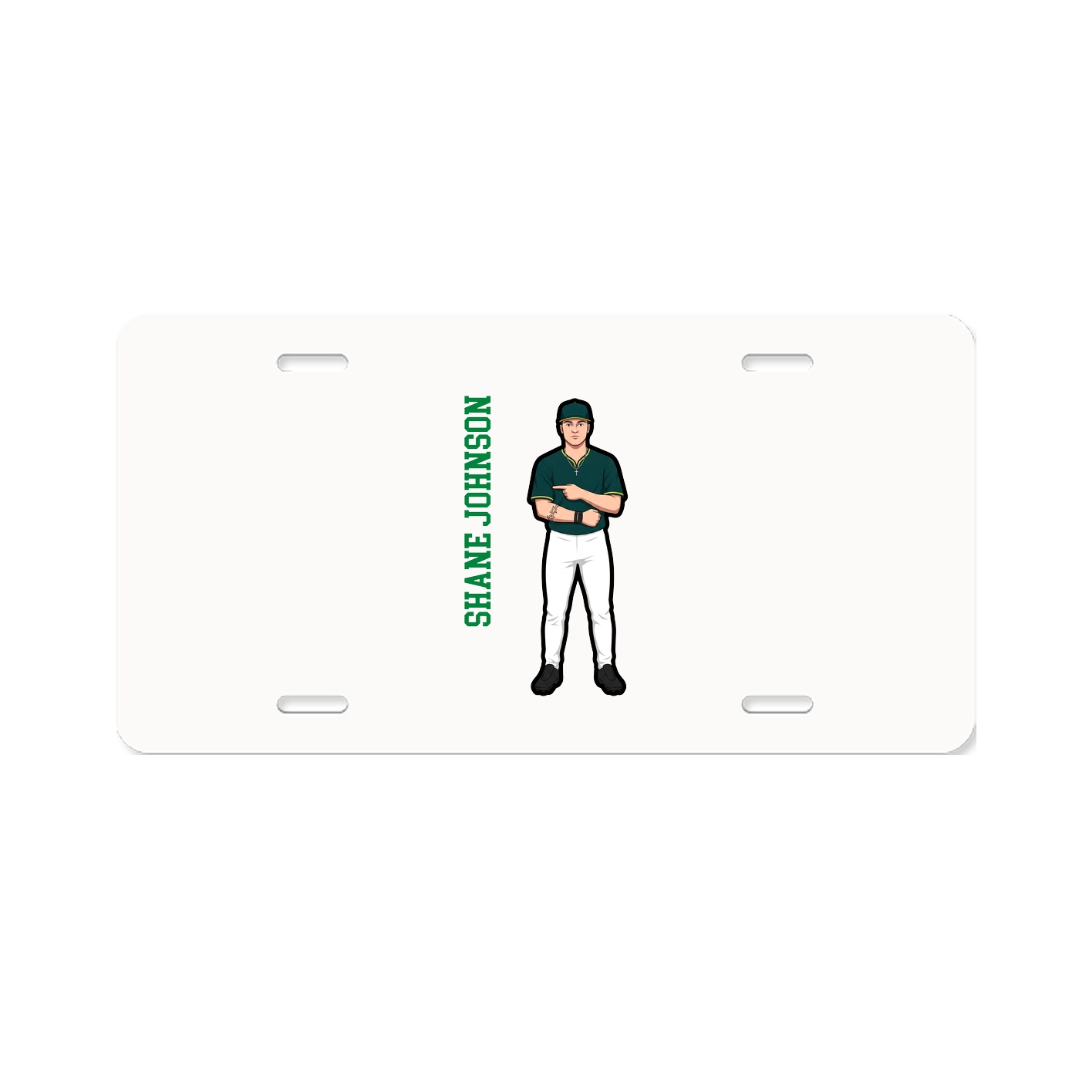 License Plate — Name Vertical in Classic