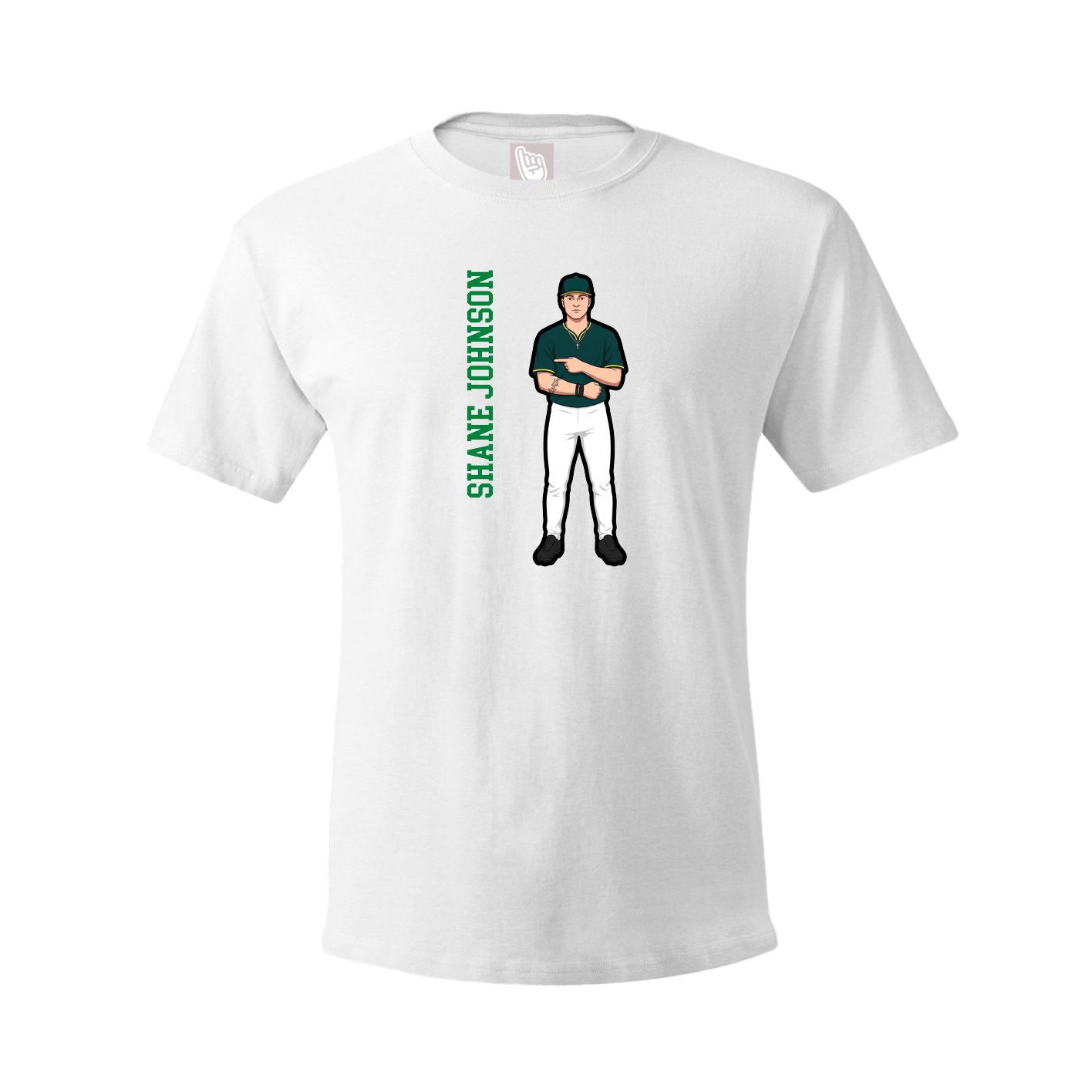 Youth Tee — Name Vertical in White