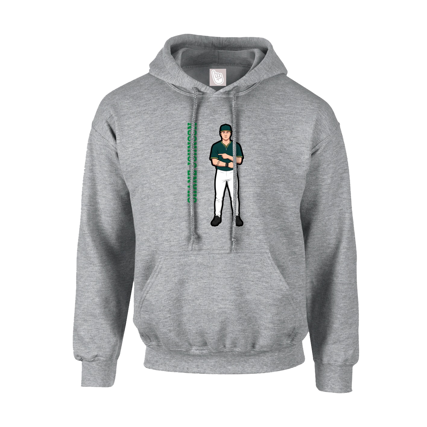 Youth Hoodie — Name Vertical in Grey