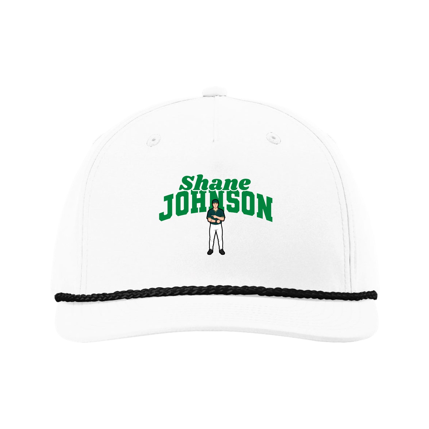 Five-Panel Classic Rope Cap — Signature Arch in White