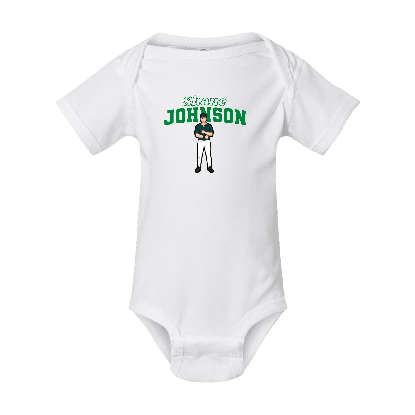 Baby Onesie — Name Arch in White