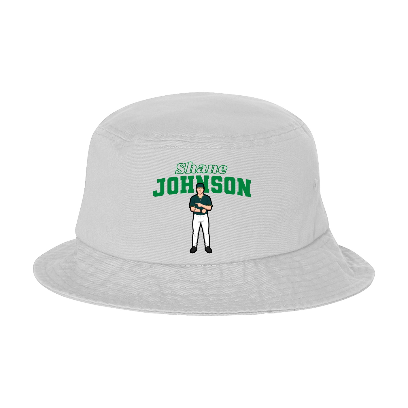 Bucket Cap — Name Arch in White