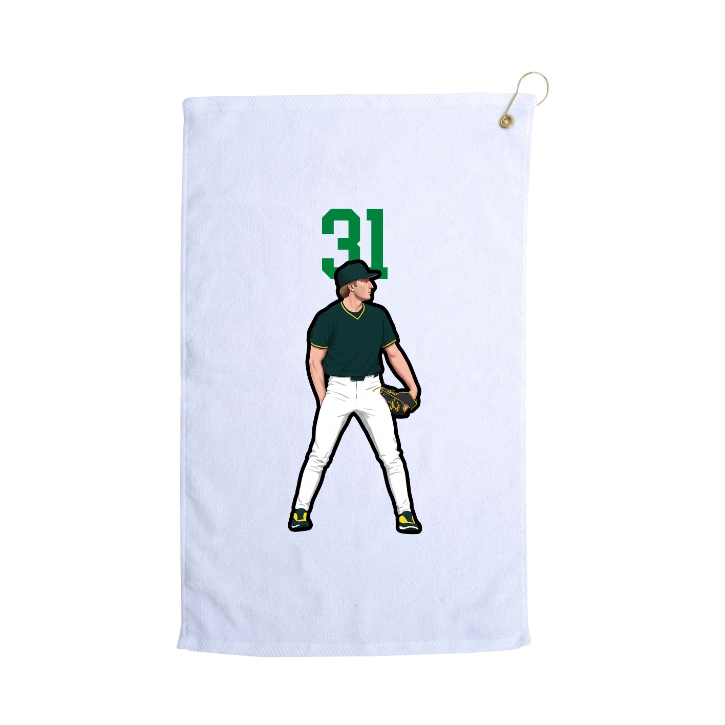 Golf Towel — Number Top in White