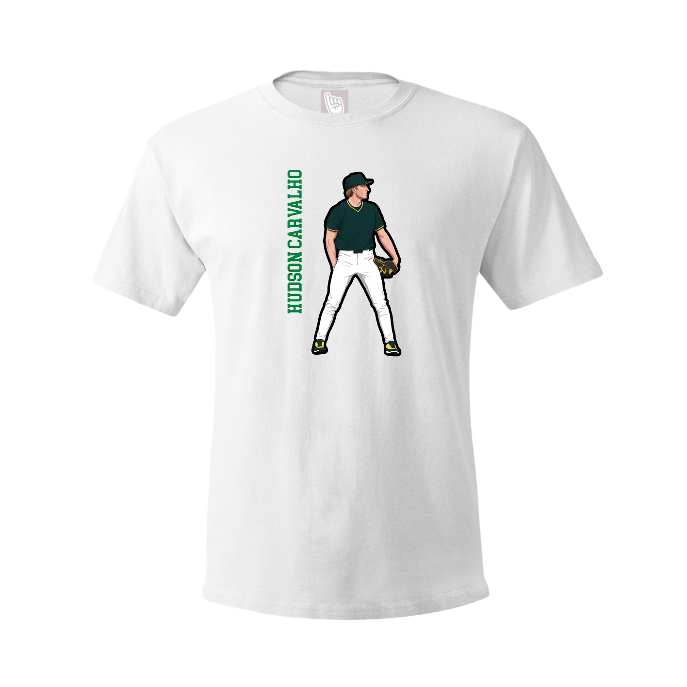 Youth Tee — Name Vertical in White