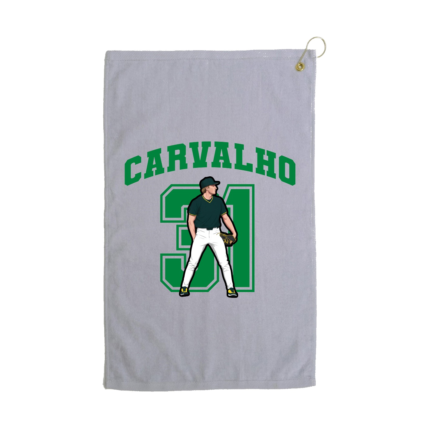 Golf Towel — Number in Grey