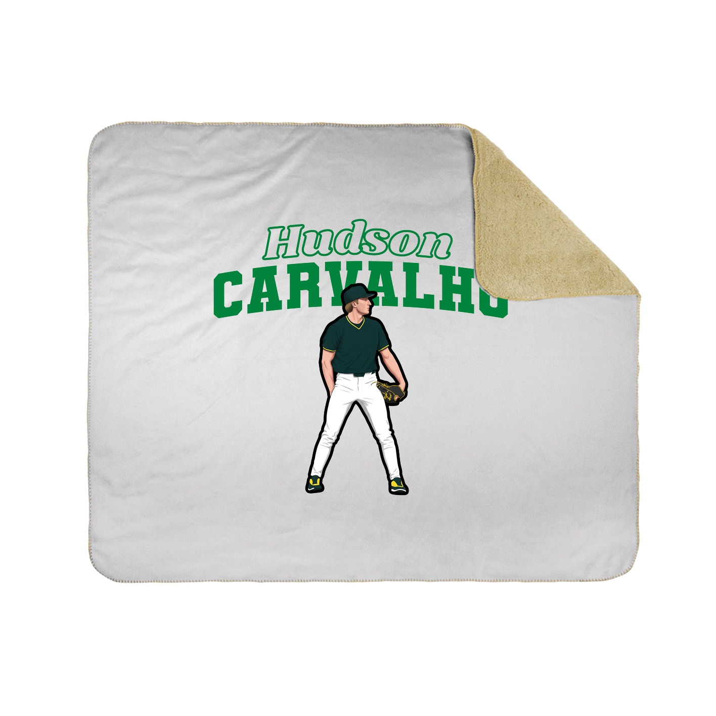 Throw Blanket — Name Arch in White
