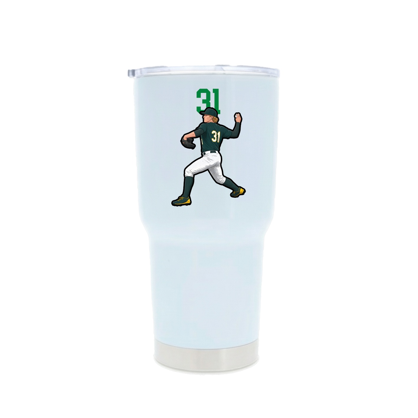 30oz Stainless Steel Tumbler — Number Top in White