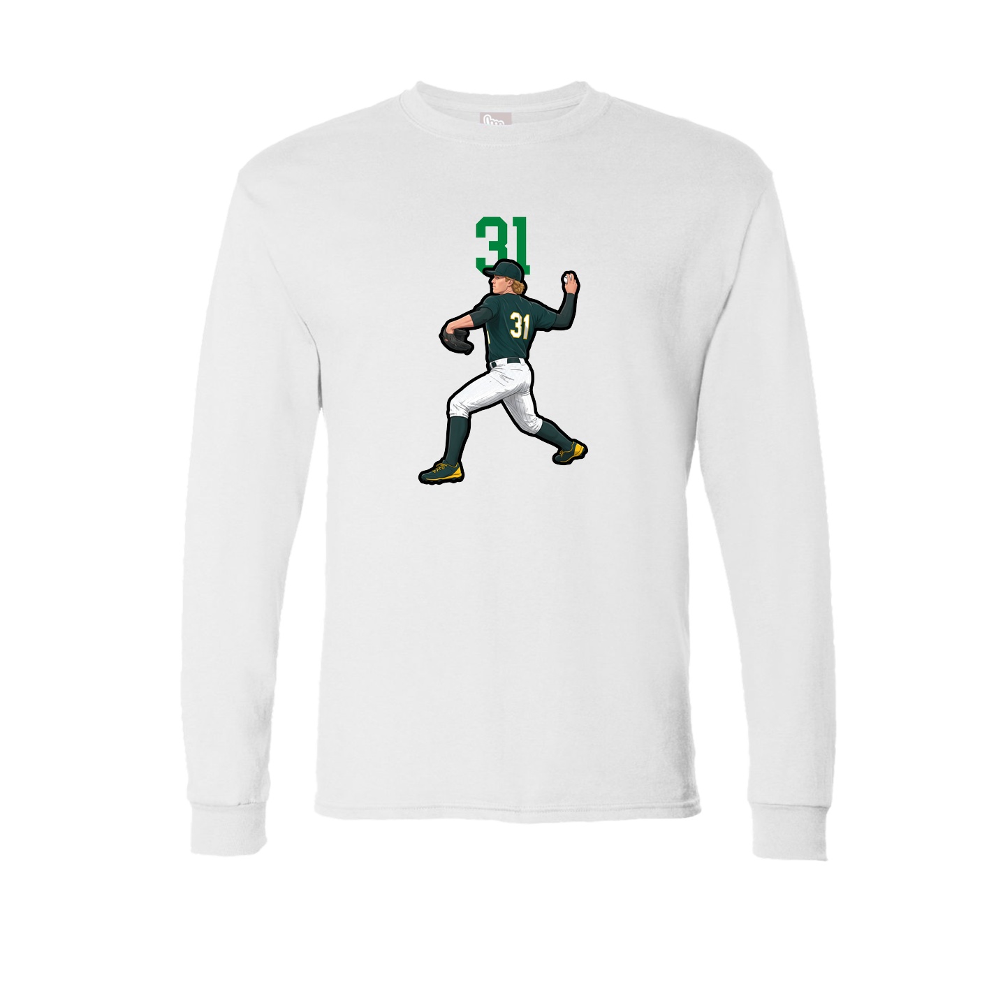Long Sleeve Tee — Number Top in White