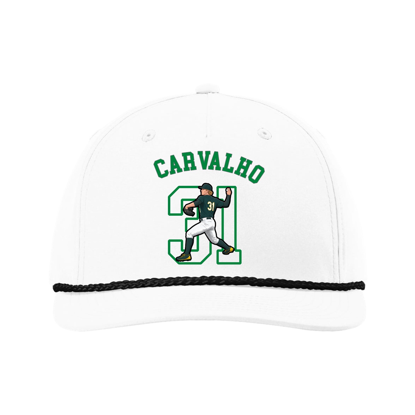 Five-Panel Classic Rope Cap — Shirsey Arch in White