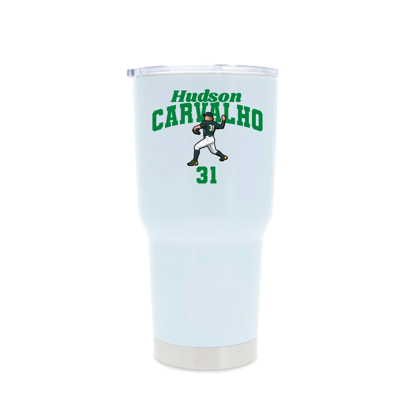 30oz Stainless Steel Tumbler — Signature Arch in White