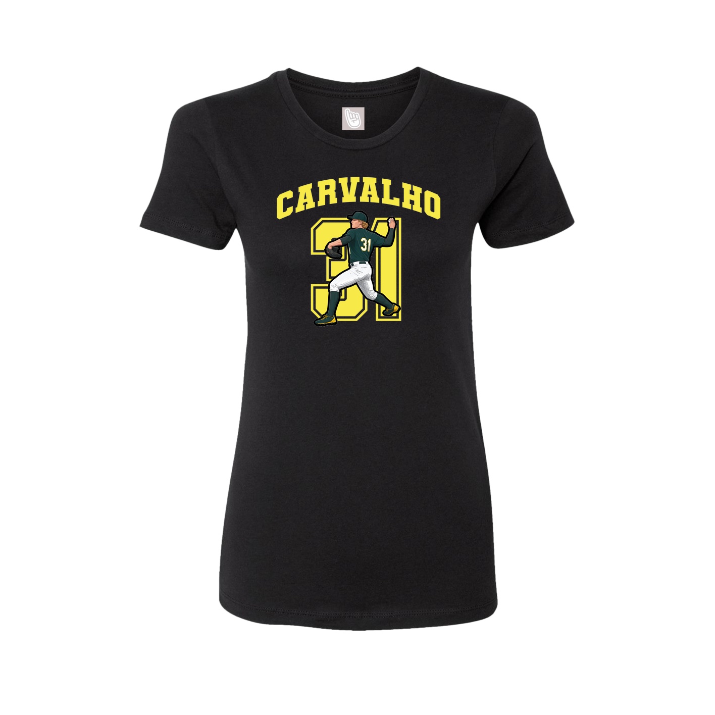 Fitted Women's Tee — Number in Black