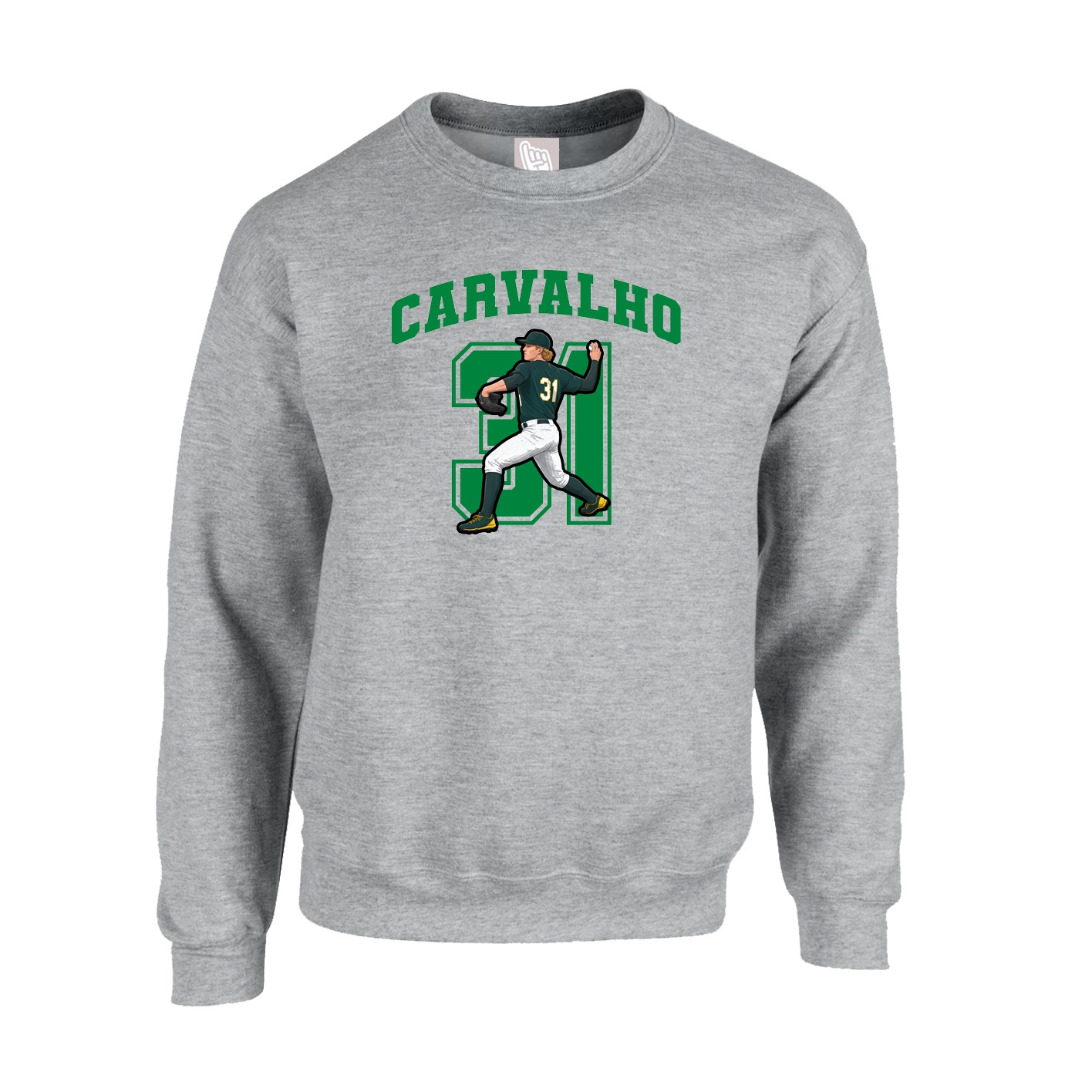 Fleece Crew — Number in Grey