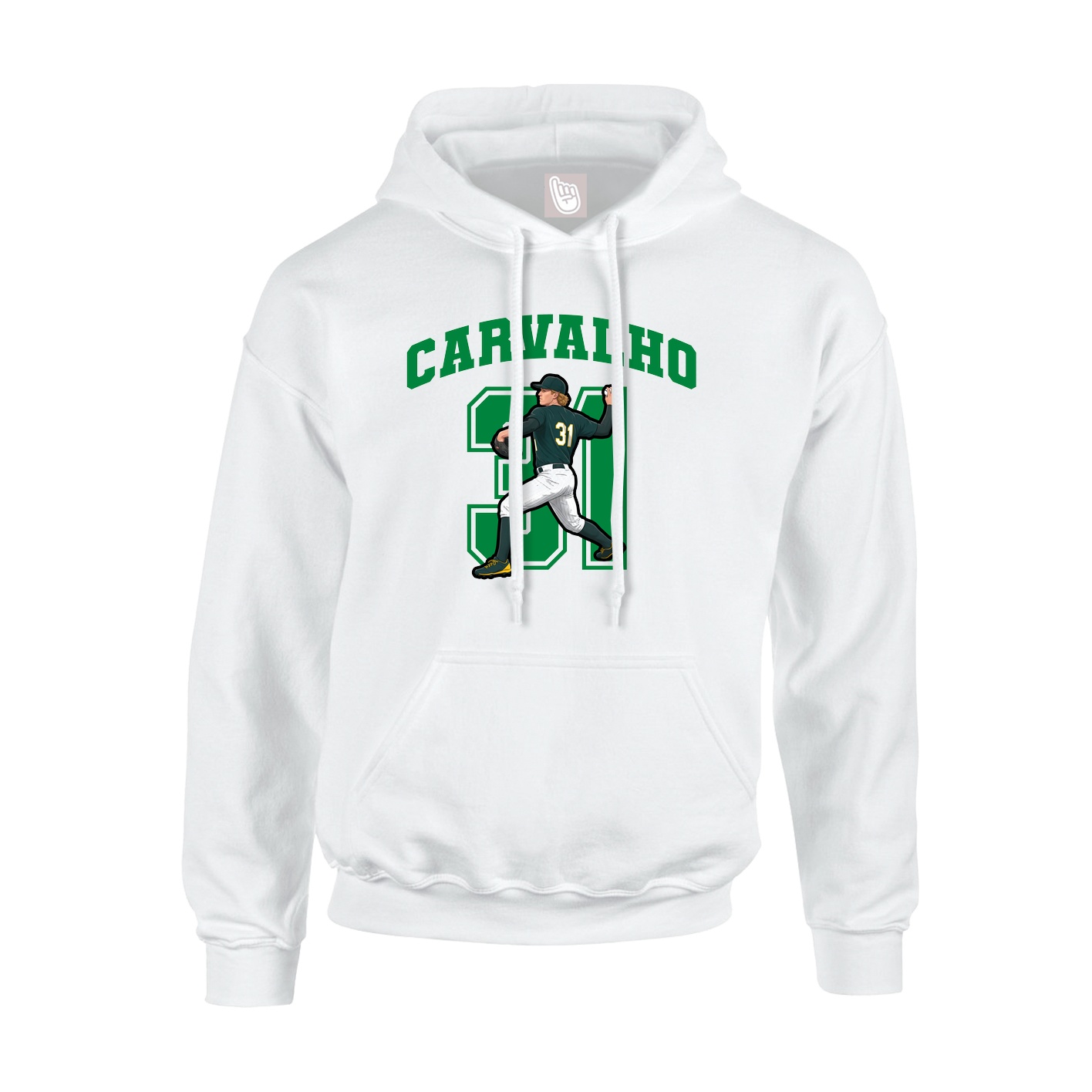 Youth Hoodie — Number in White