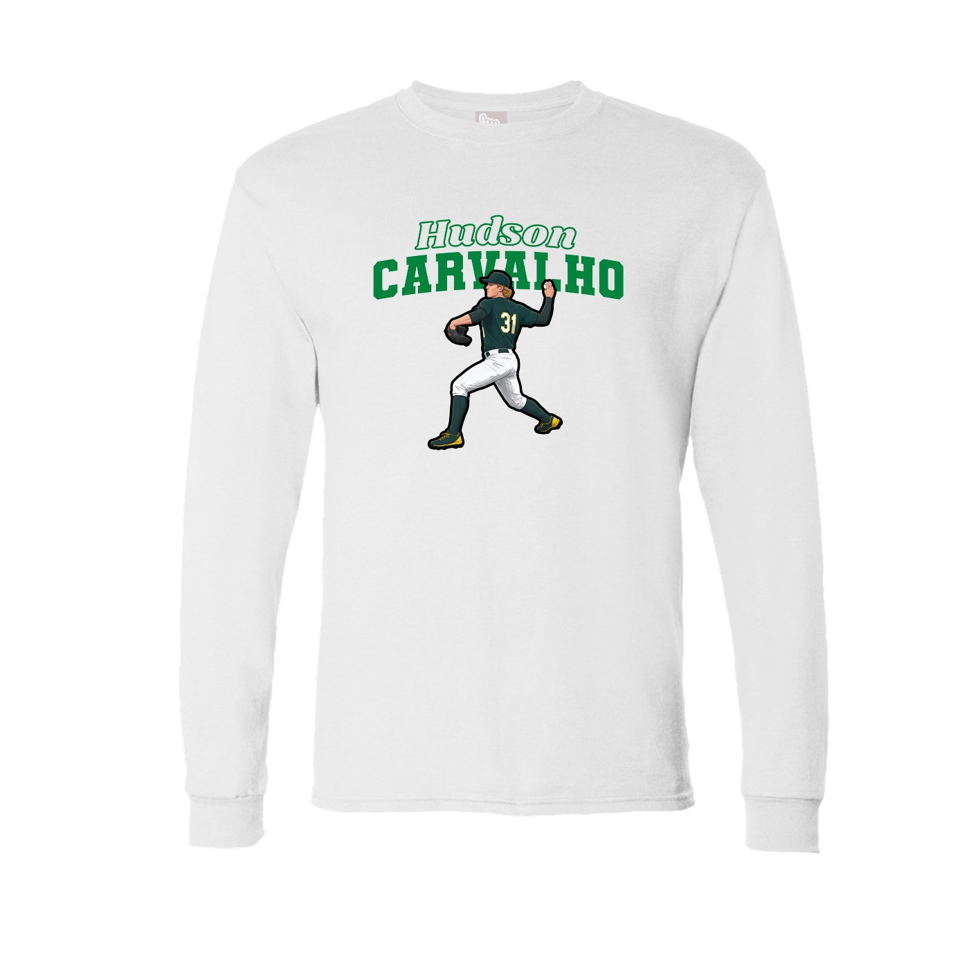 Long Sleeve Tee — Name Arch in White