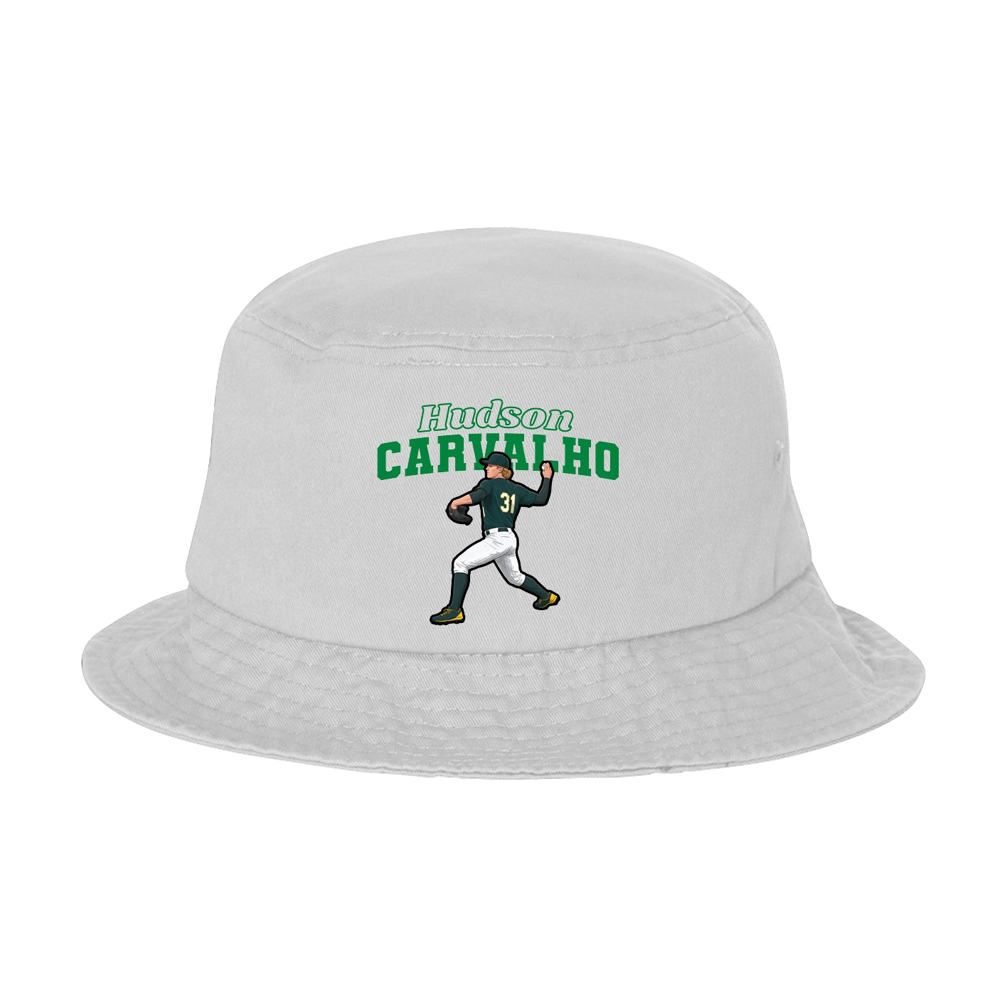 Bucket Cap — Name Arch in White
