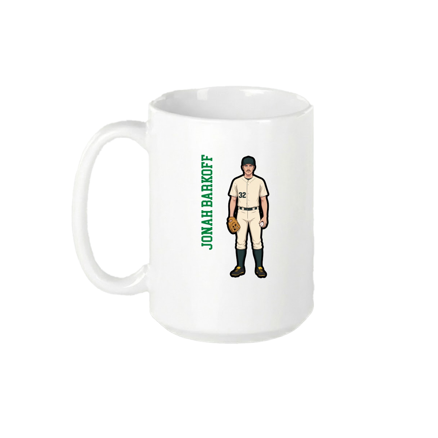 15oz Coffee Mug — Name Vertical in White