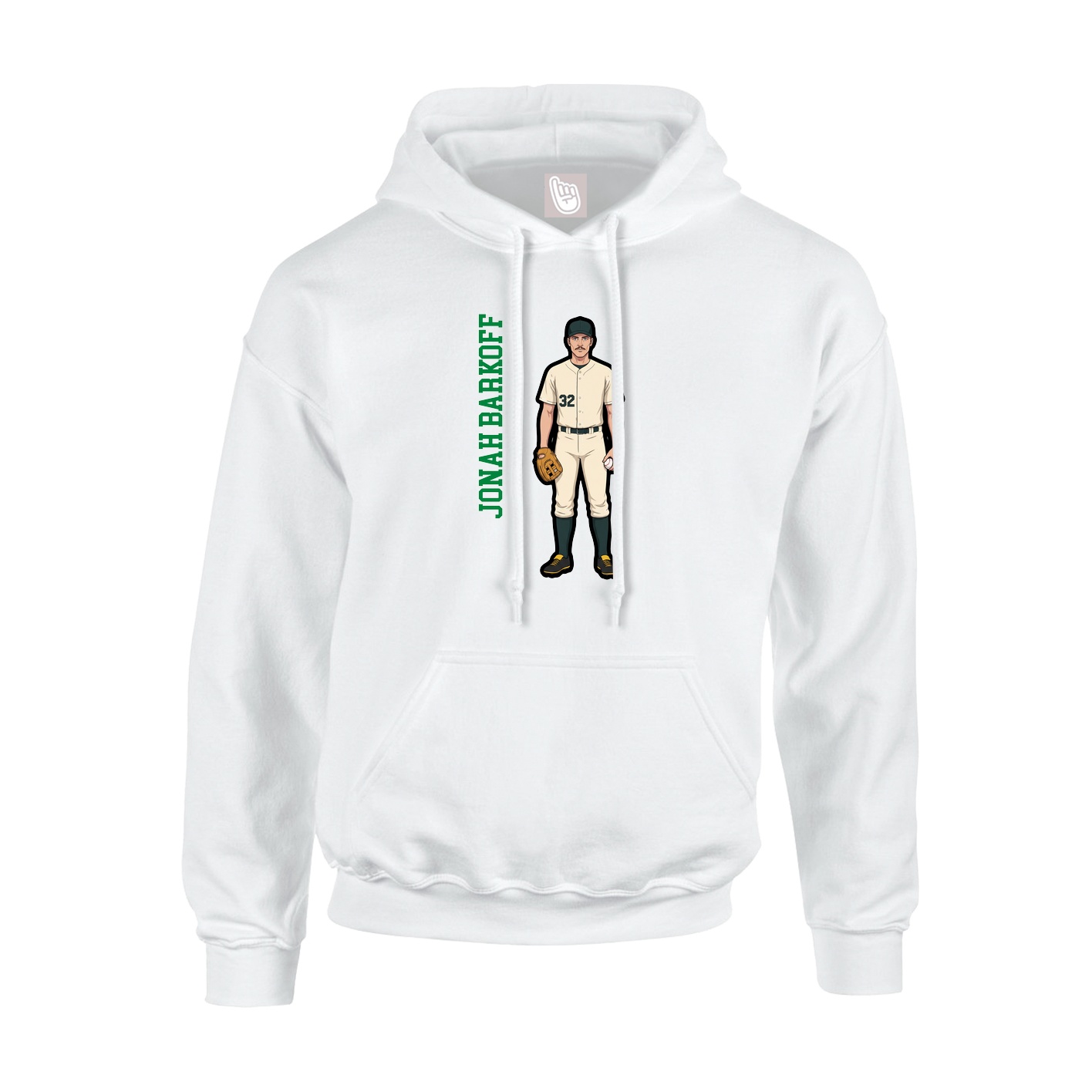 Youth Hoodie — Name Vertical in White