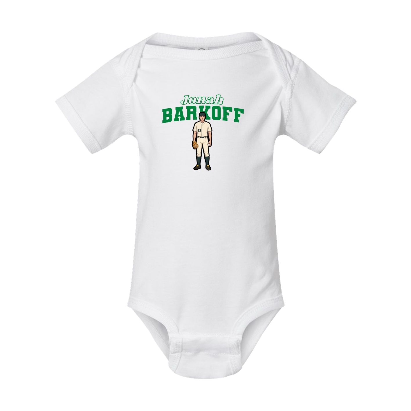 Baby Onesie — Name Arch in White