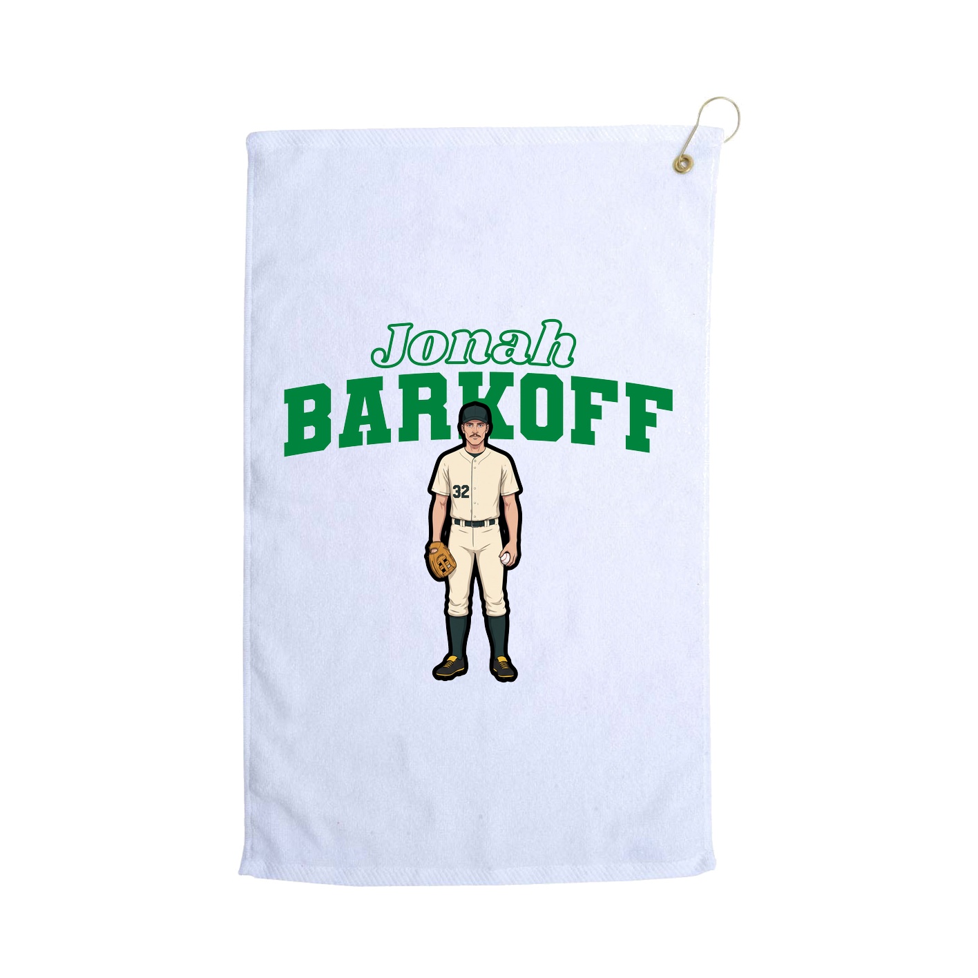Golf Towel — Name Arch in White