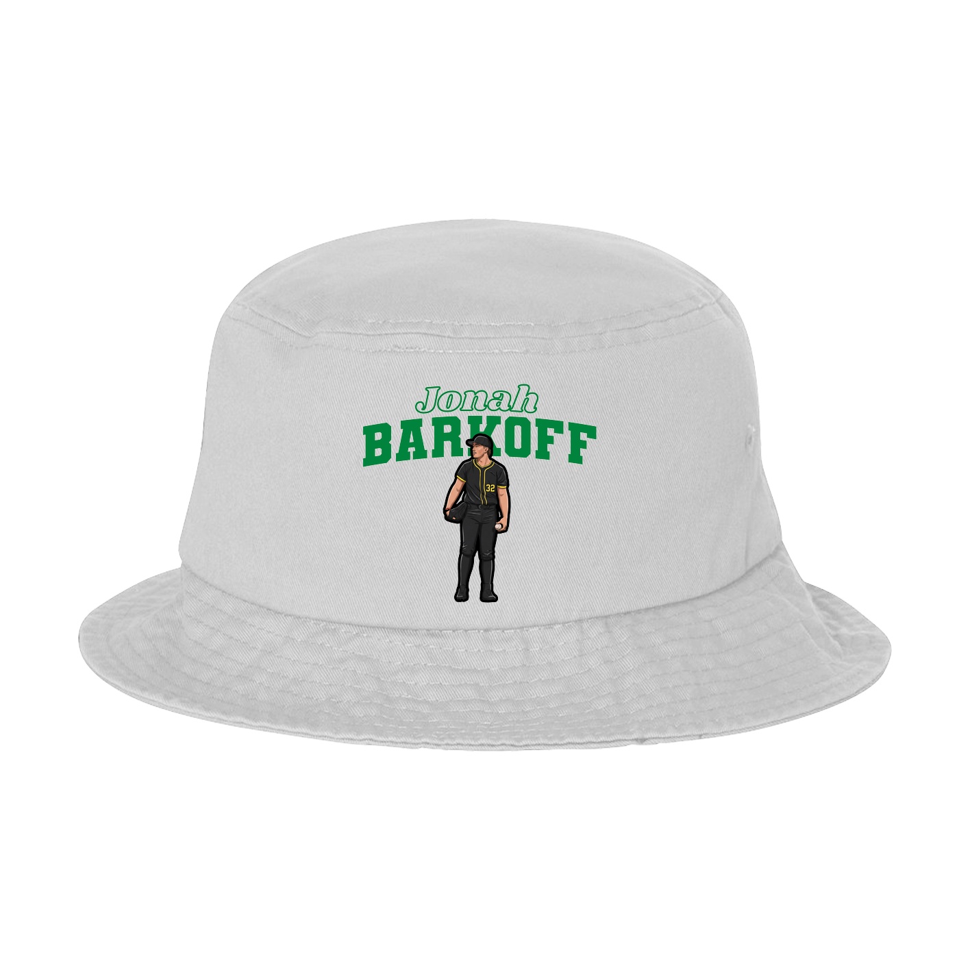 Bucket Cap — Name Arch in White