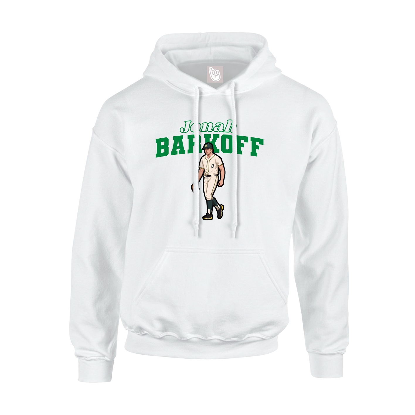 Youth Hoodie — Name Arch in White