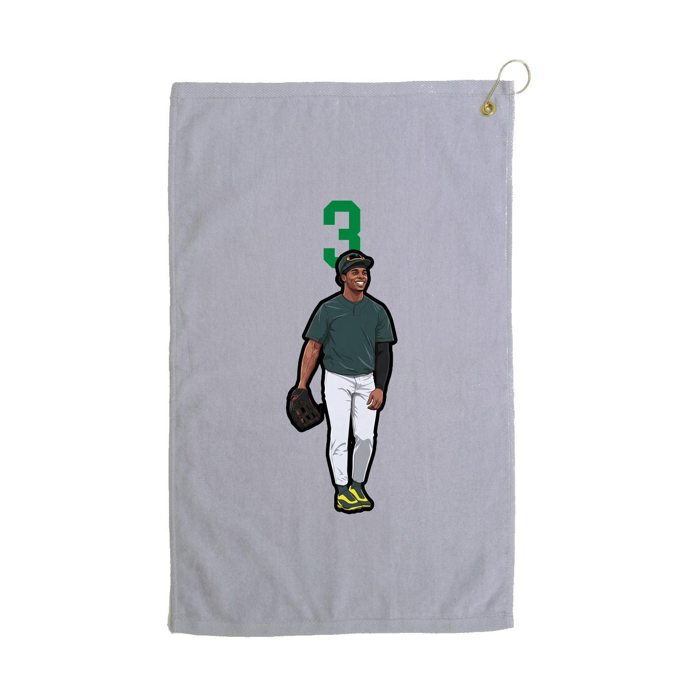 Golf Towel — Number Top in Grey