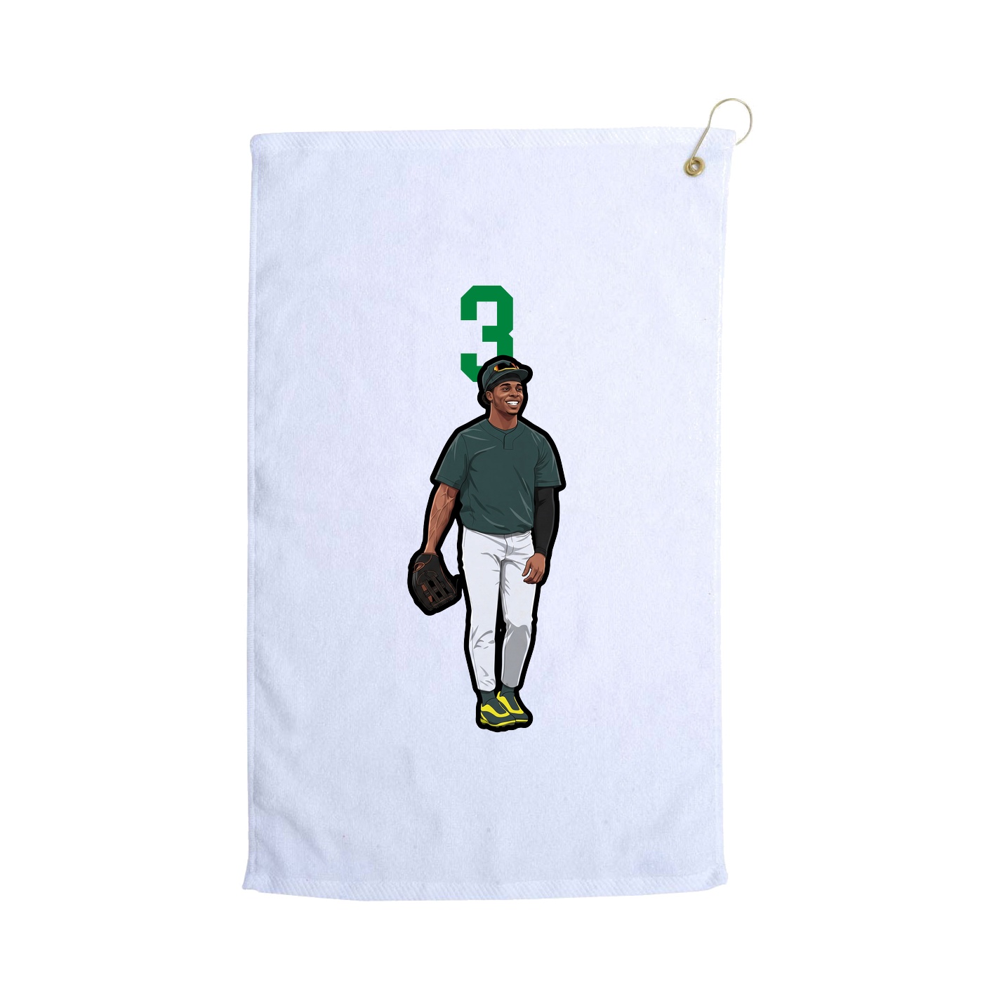 Golf Towel — Number Top in White
