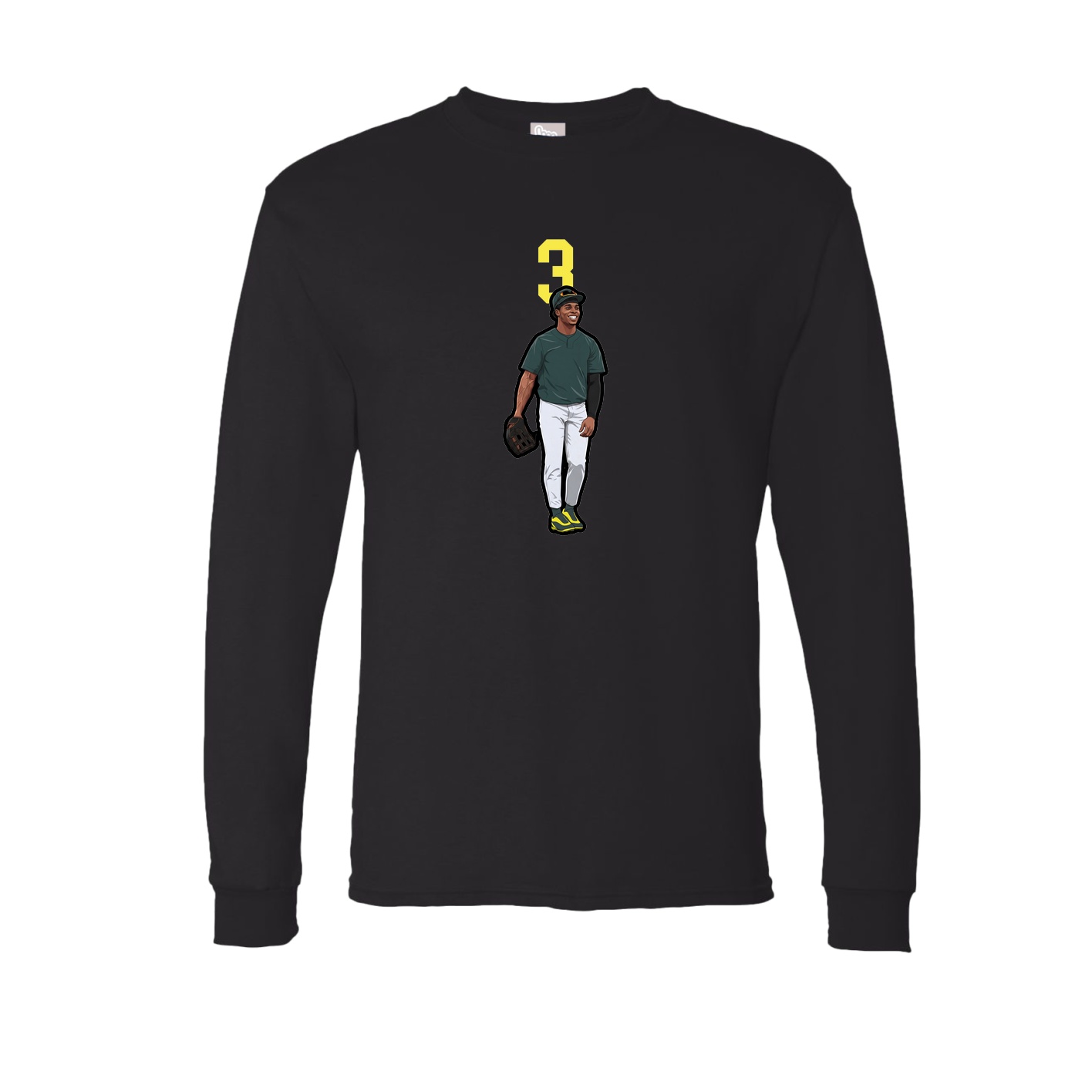 Long Sleeve Tee — Number Top in Black