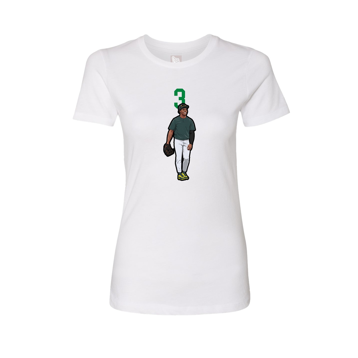 Fitted Women's Tee — Number Top in White