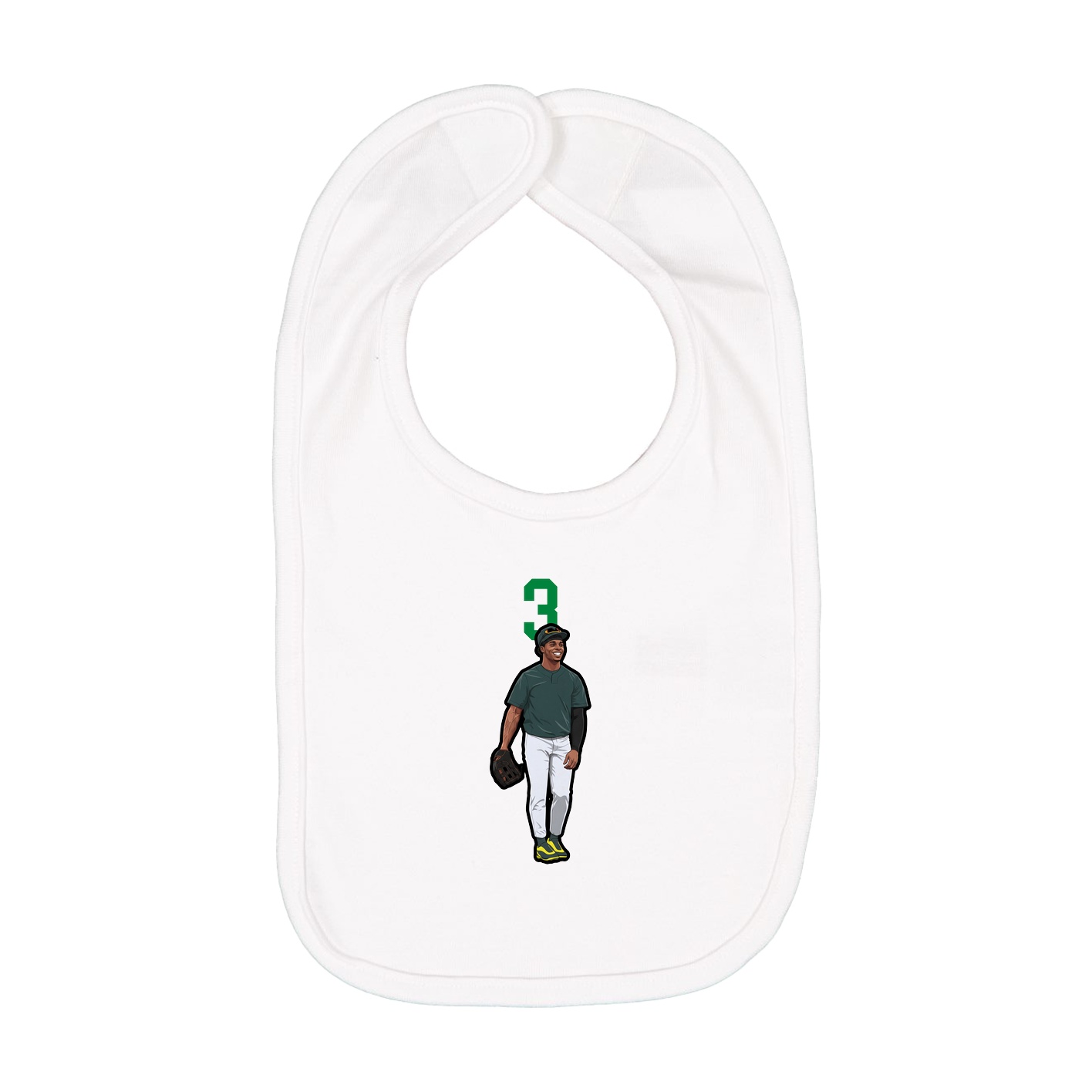 Infant Bib — Number Top in White