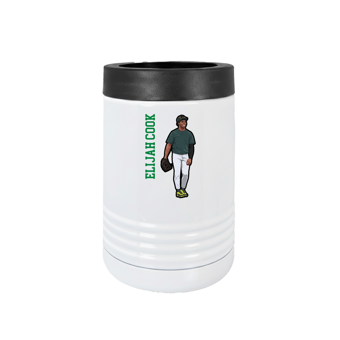 Beverage Holder — Name Vertical in White