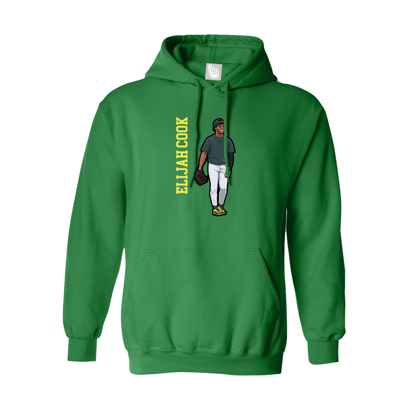 Youth Hoodie — Name Vertical in Green