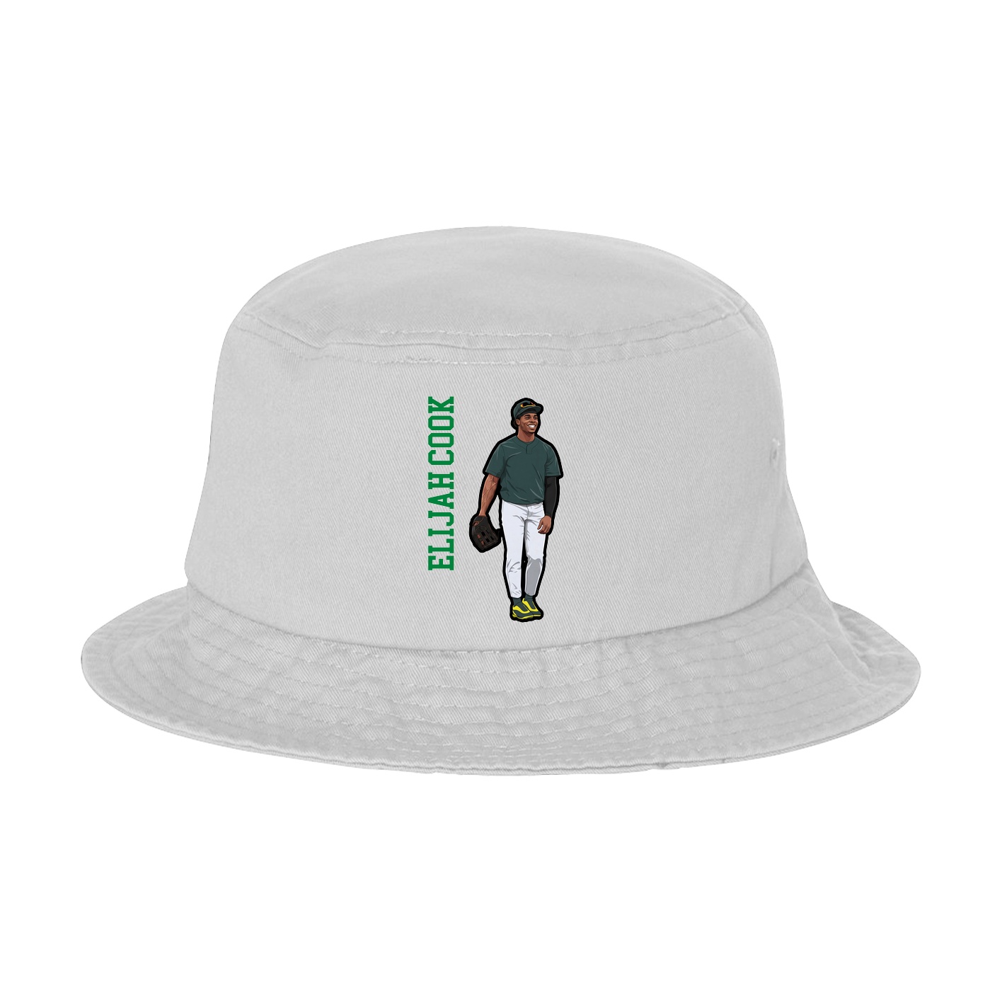 Bucket Cap — Name Vertical in White