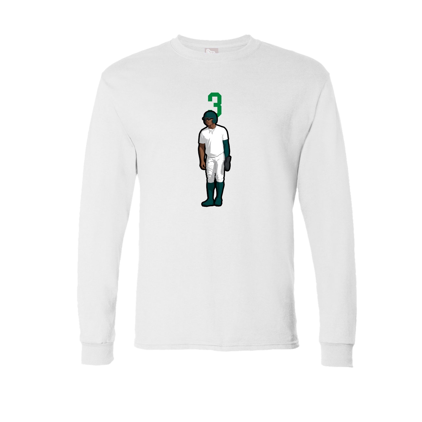 Long Sleeve Tee — Number Top in White