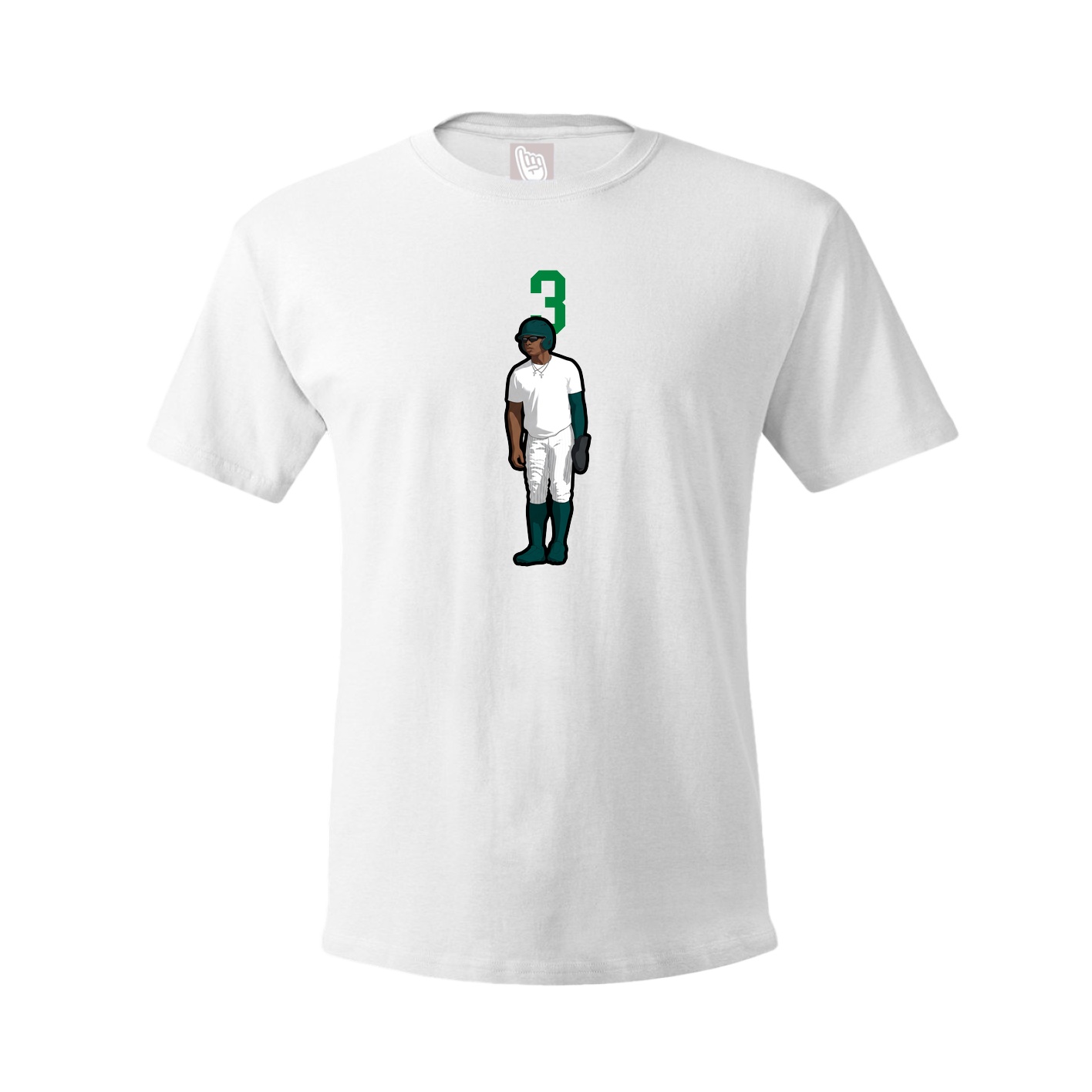 Youth Tee — Number Top in White